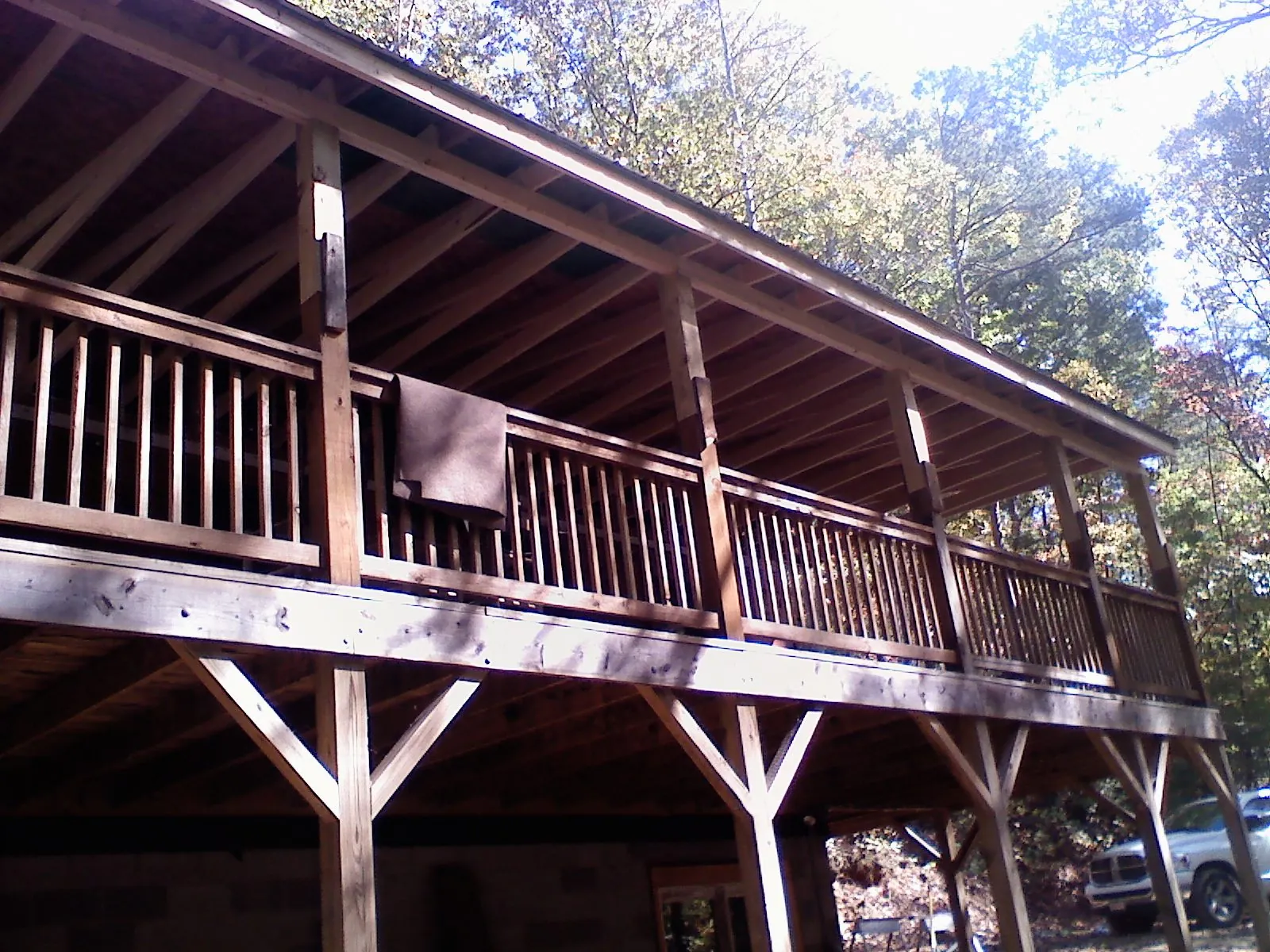 Timber framing under a new elevated porch and deck — Roof Leak Repair in Phillipsburg by Roofing Brothers